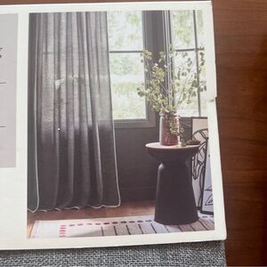 Threshold Dark Earthy Gray Embroidered Curtain Panel